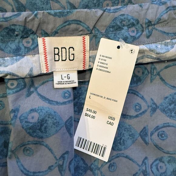 BDG Urban Outfitters Eva Tie Front Ruched Strap Trapeze Mini Dress Size Large - Picture 8 of 10